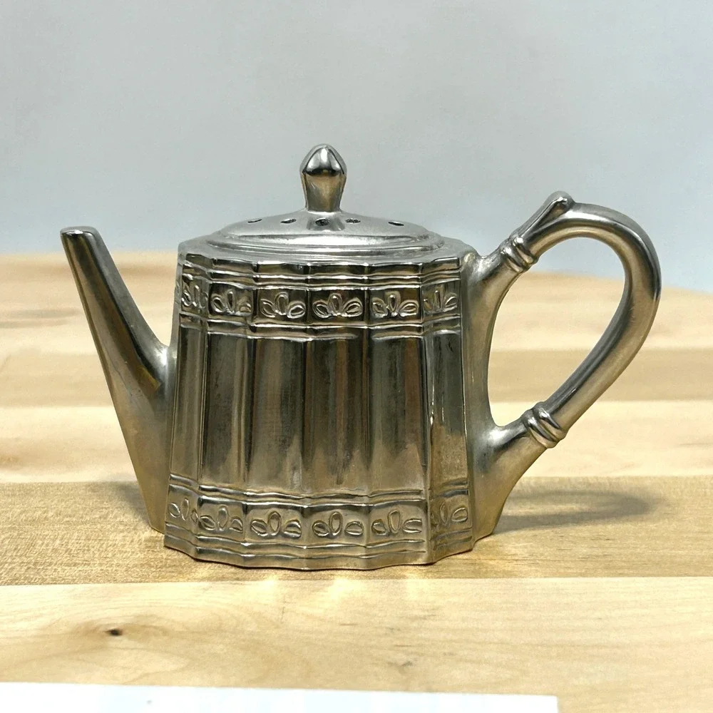 Vtg Godinger Silver Art Co. Silver-Plated Salt/Pepper Miniature‎ teapot Shaker